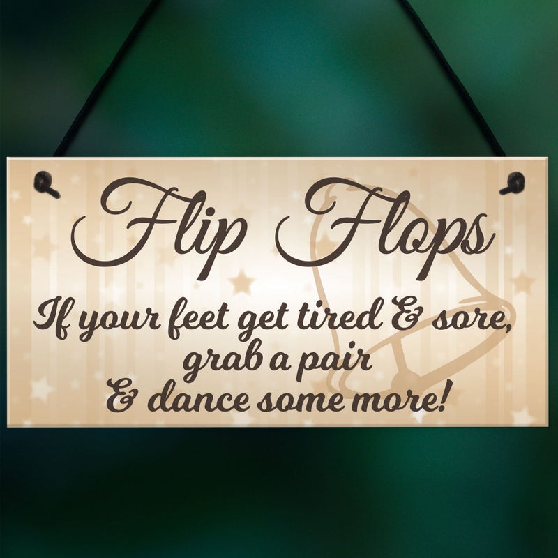 RED OCEAN Flip Flop Grab A Pair And Dance Wedding Prop Hanging Plaque Decoration Gift Sign - Image 5